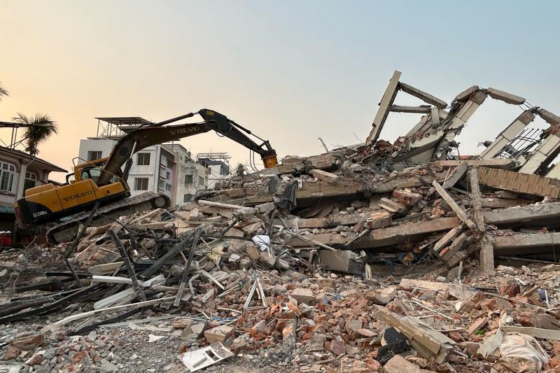 A neighbourhood with demolished houses