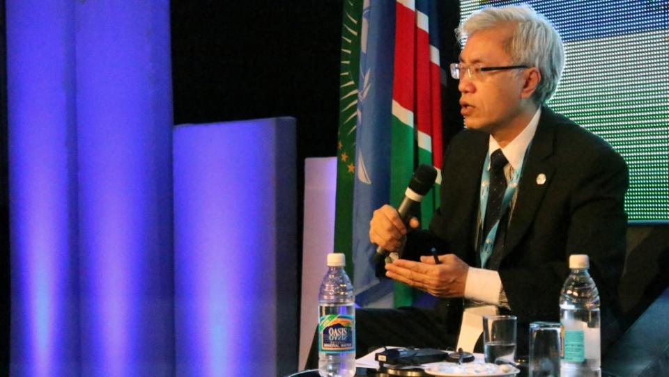 CTED representative speaking at the Ministerial Conference in Windhoek.