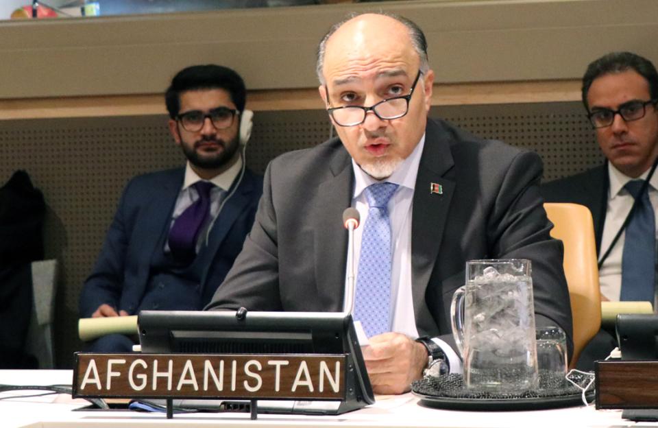 H.E. Ambassador Saikal of Afghanistan briefing the Counter-Terrorism Committee.