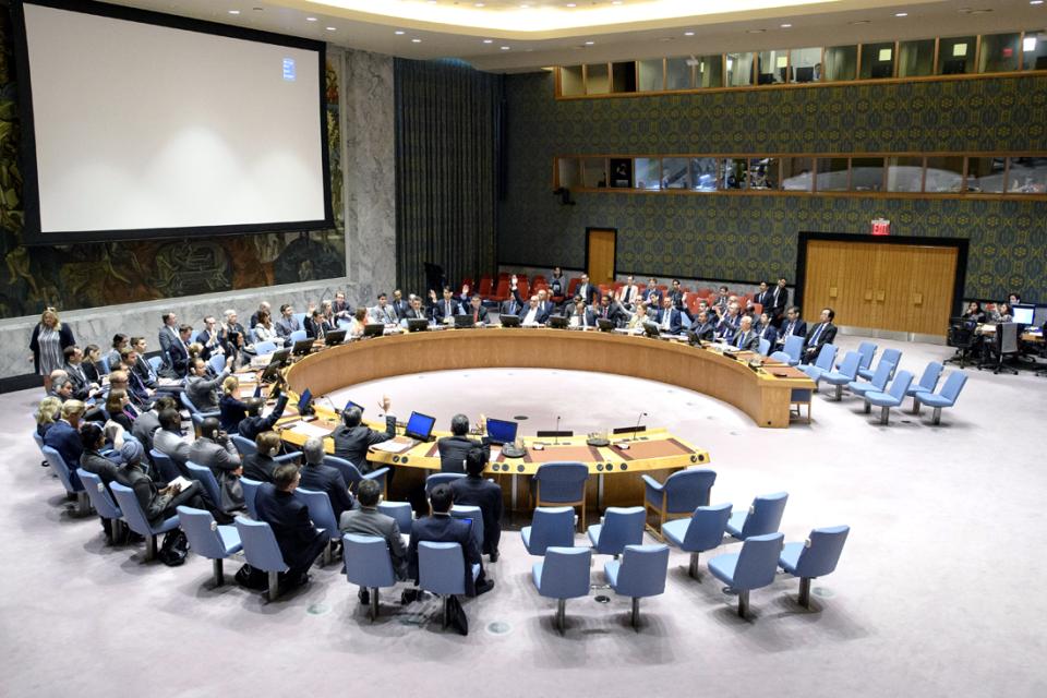 Security Council meeting Threats to international peace and security caused by terrorist acts Vote: 