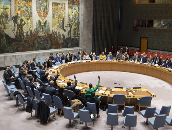The Security Council unanimously adopts a resolution on Afghanistan.