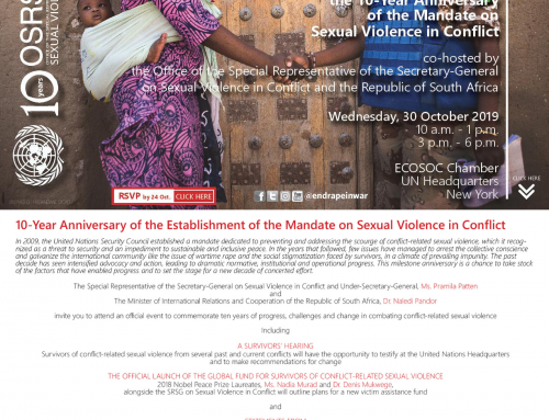 Invitation to Commemorate the 10-year Anniversary of the Mandate on Sexual Violence in Conflict