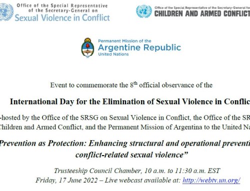 Concept Note – 8th International Day for the Elimination of Sexual Violence in Conflict