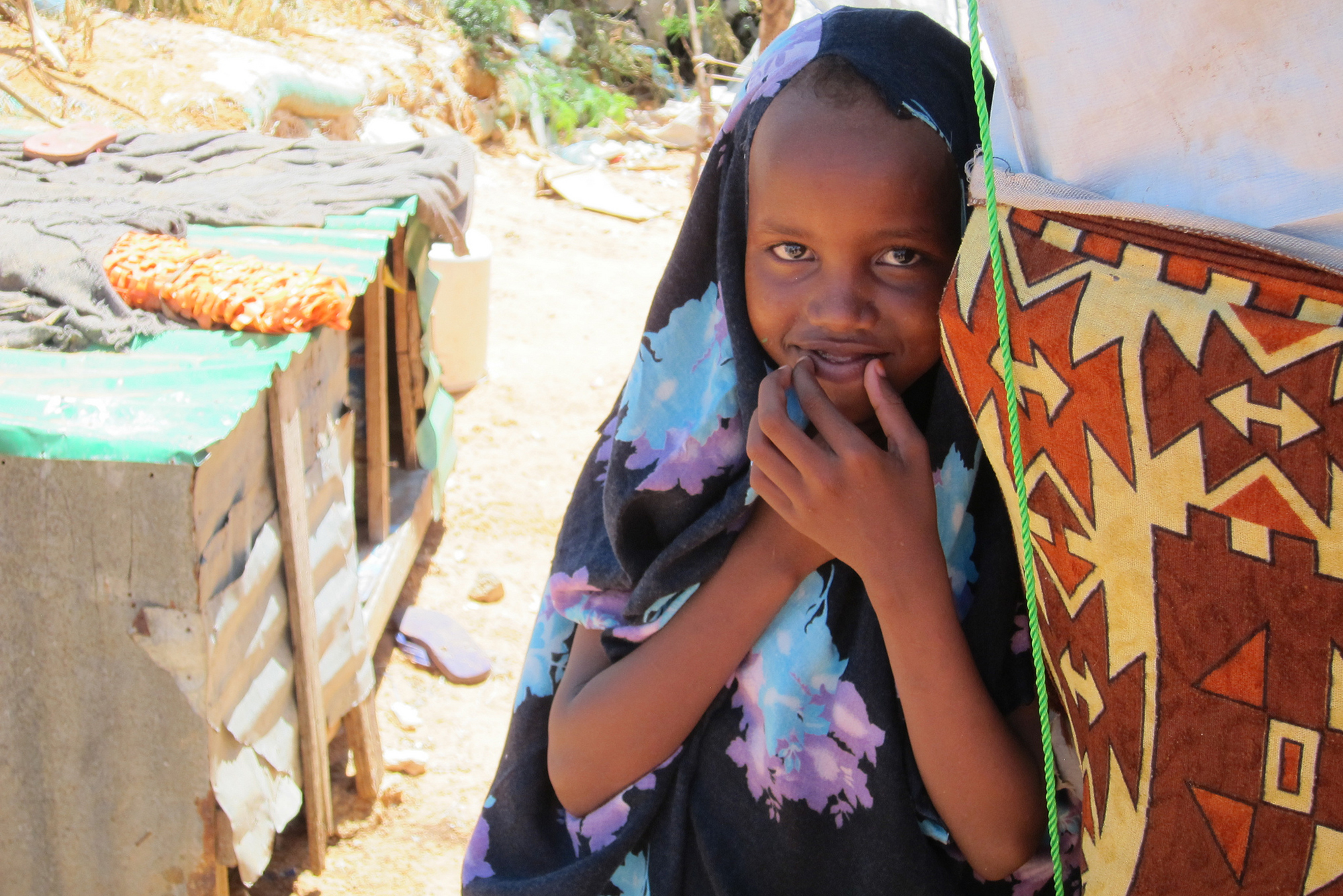 A little girl in Zone K IDP camp