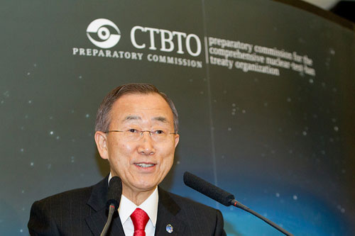 Secretary-General Ban Ki-moon at the 15th anniversary of the CTBTO Preparatory Commission, Vienna, 17 Feb '12. Photo: CTBTO