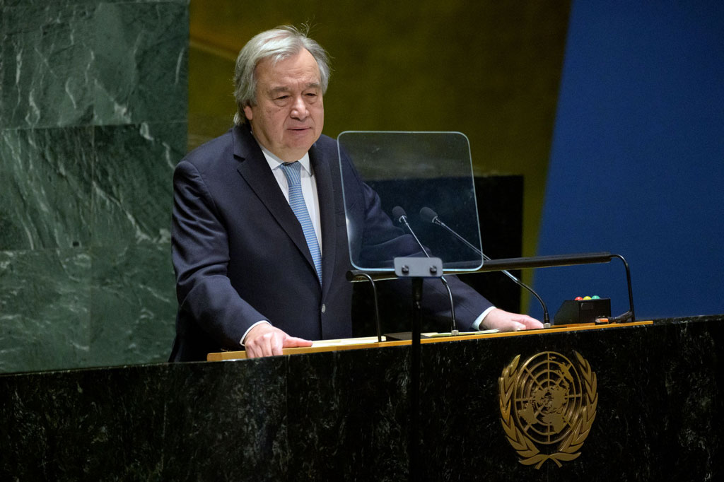 Secretary-General António Guterres addresses the sixty-seventh session of the Commission on the Status of Women. UN Photo/Manuel Elías