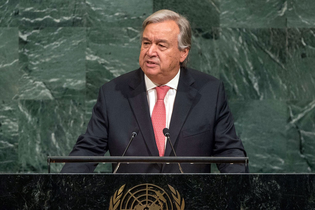 Secretary-General António Guterres presents his annual report on the work of the Organization ahead of the opening of the General Assembly’s seventy-second general debate. UN Photo/Cia Pak