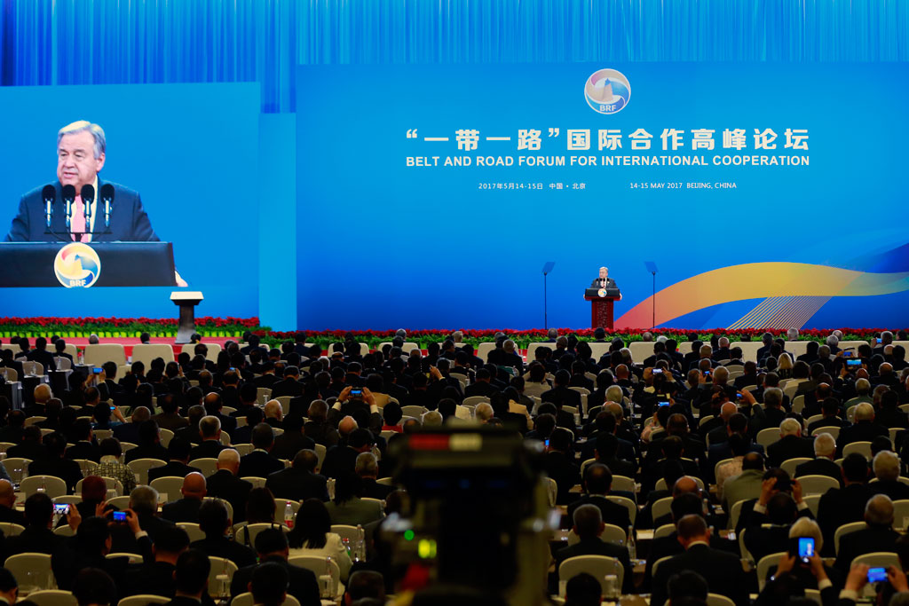Secretary-General António Guterres addresses the opening of the Belt and Road Forum-in Beijing, China. Photo: UN/Zhao Yun  