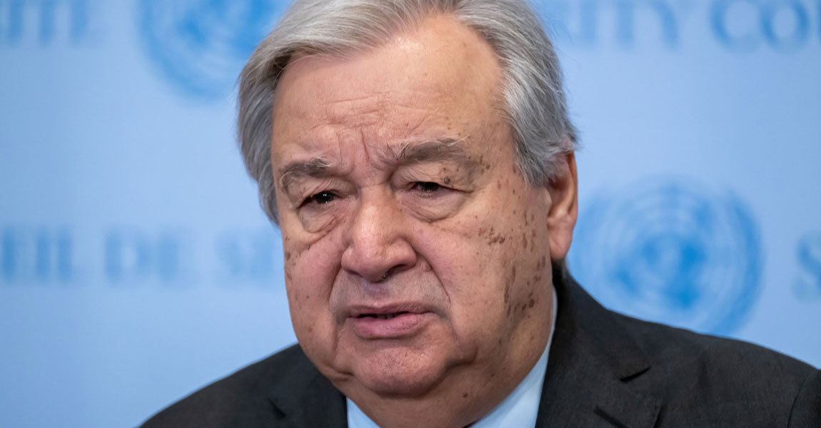 Portrait du Secrétaire général de l'ONU, António Guterres