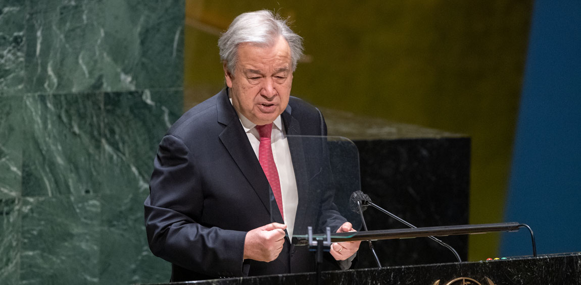  El Secretario General informa a la Asamblea General de la ONU sobre sus prioridades para 2022.