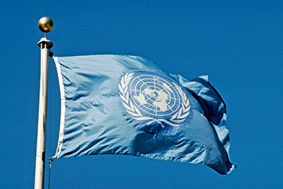 La bandera de la ONU. ONU/John Isaac