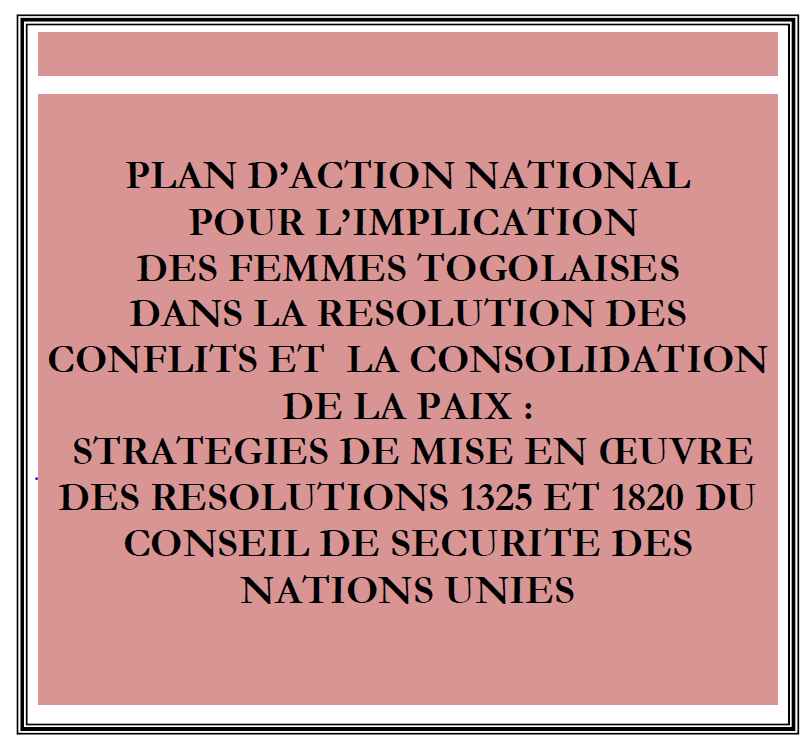Cover of Togo National Action Plan on WPS 2011