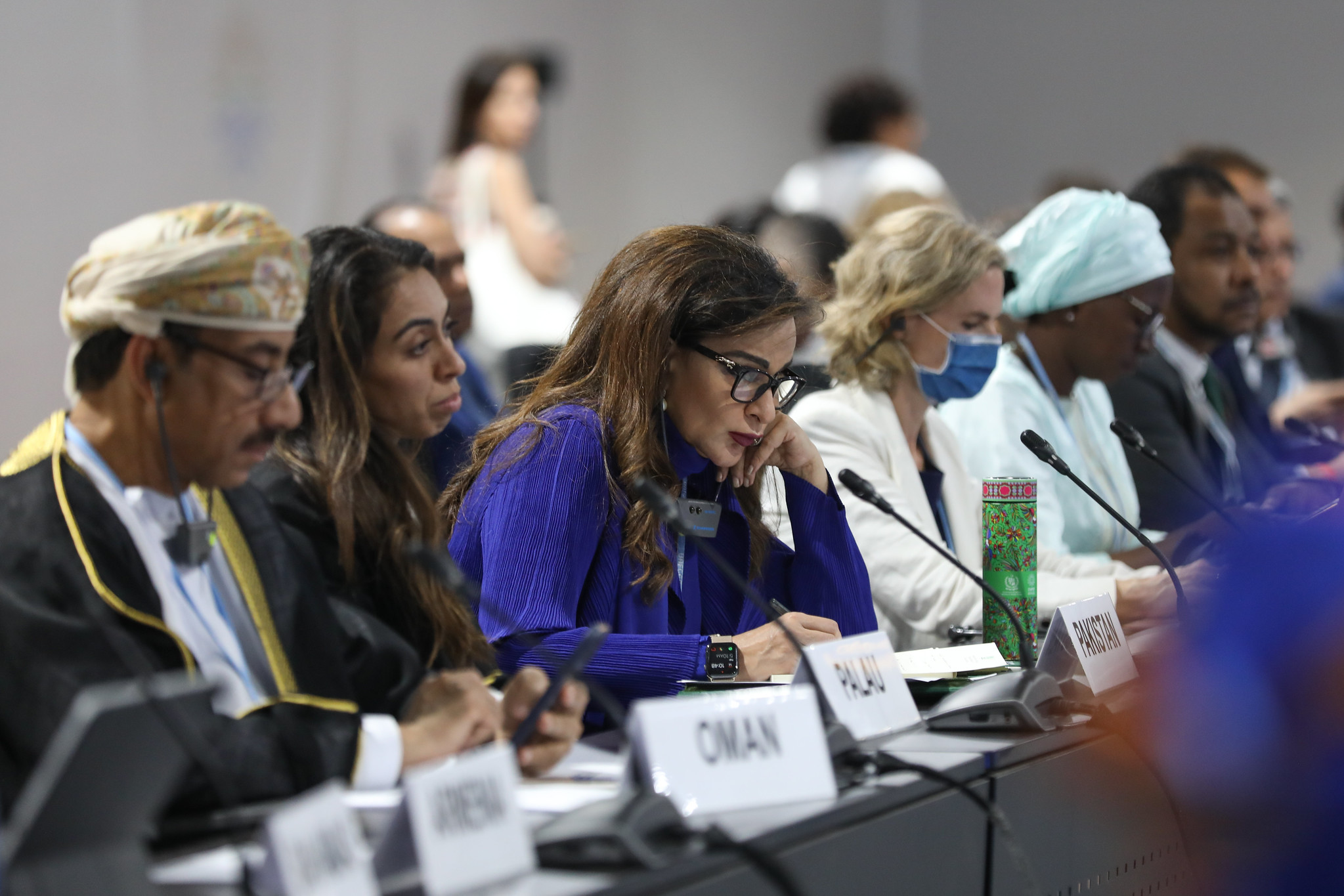 Pakistan's Climate Minister Sherry Rehman in a meeting during COP27