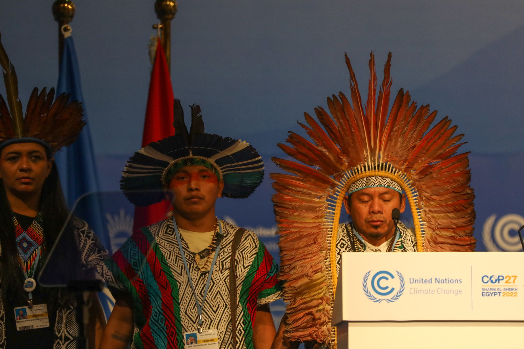 Indigenous leaders from Brazil speaking at COP27
