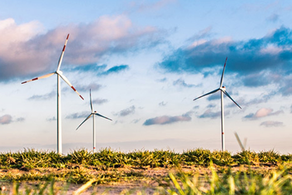 Green landscape with windmills. Photo: Karsten Wurth