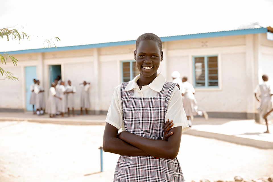 Kenya, a group of students at Angelina Jolie Elementary School in Kakuma.