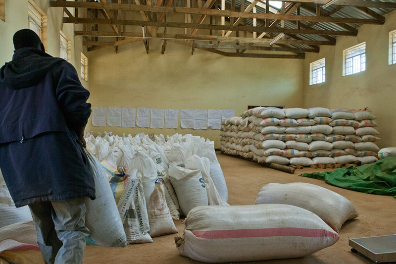 worker in food storage room