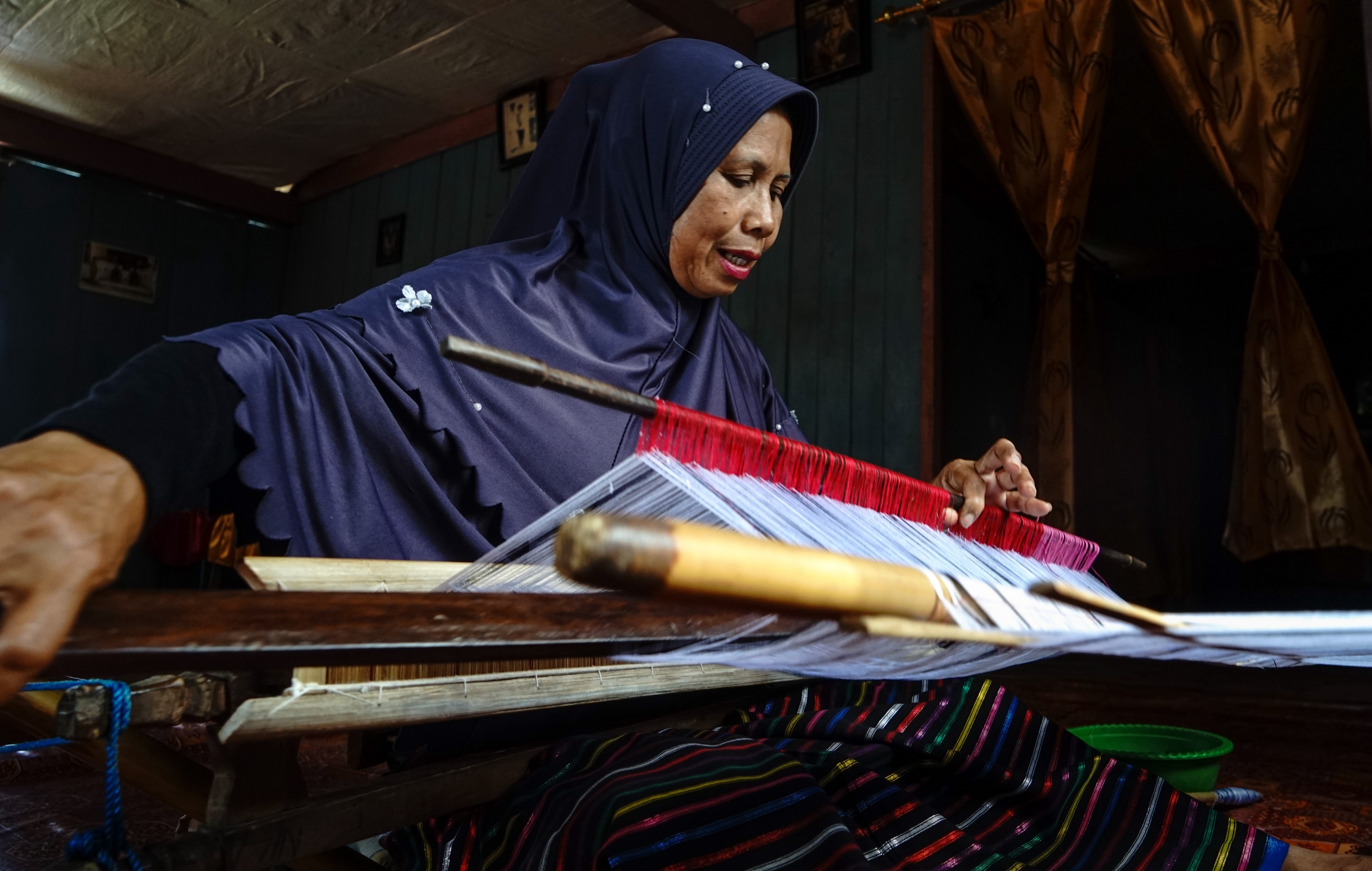 woman weaving