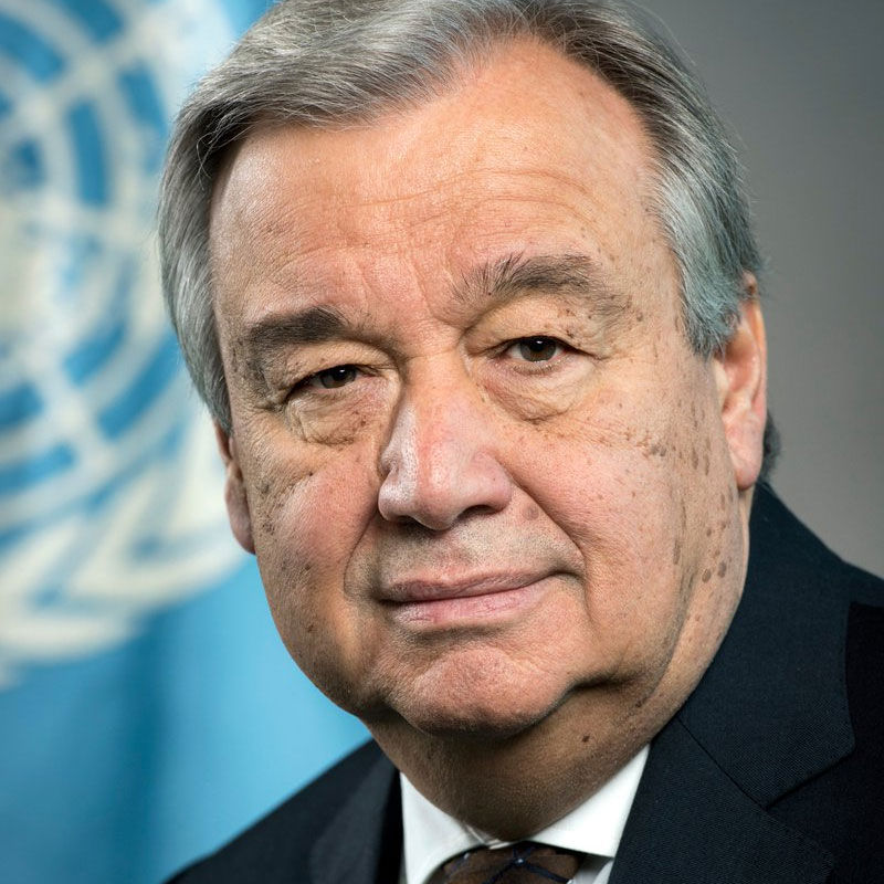 Retrato del Secretario General de la ONU, António Guterres