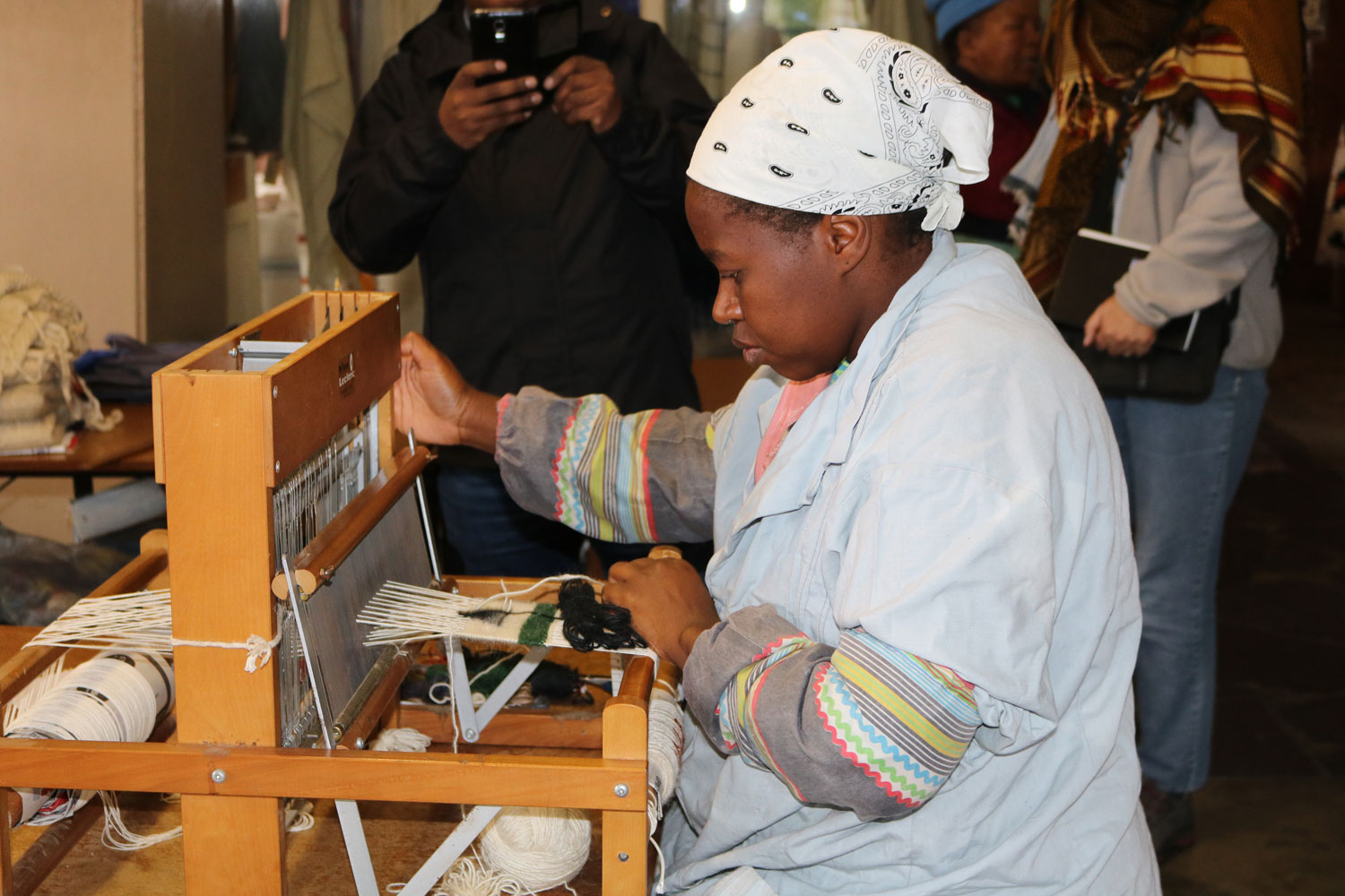 woman at loom