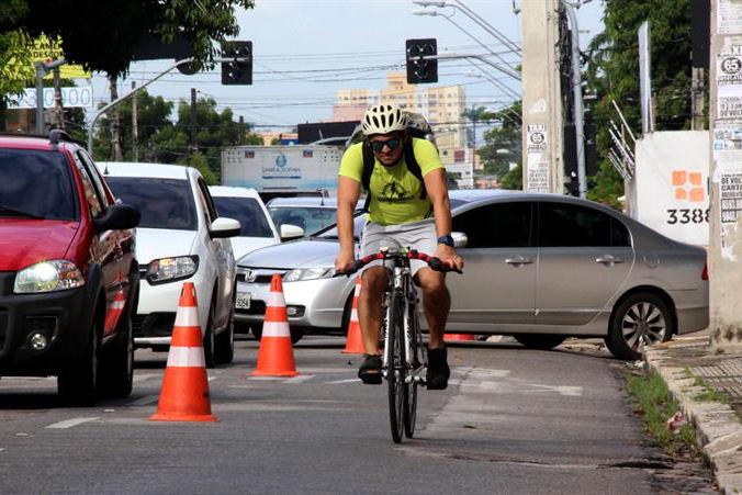 cyclist in traffic
