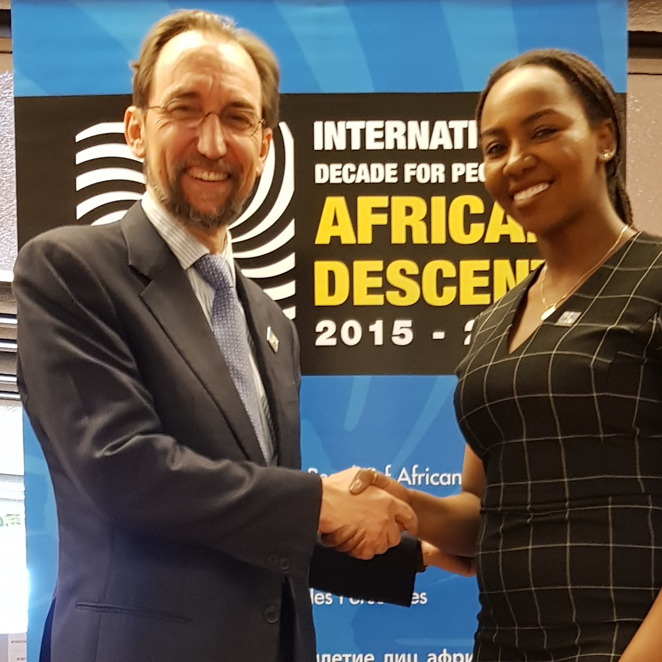 L'ancien Haut-Commissaire aux droits de l'homme, M. Zeid Ra’ad Al Hussein et Opal Tometi