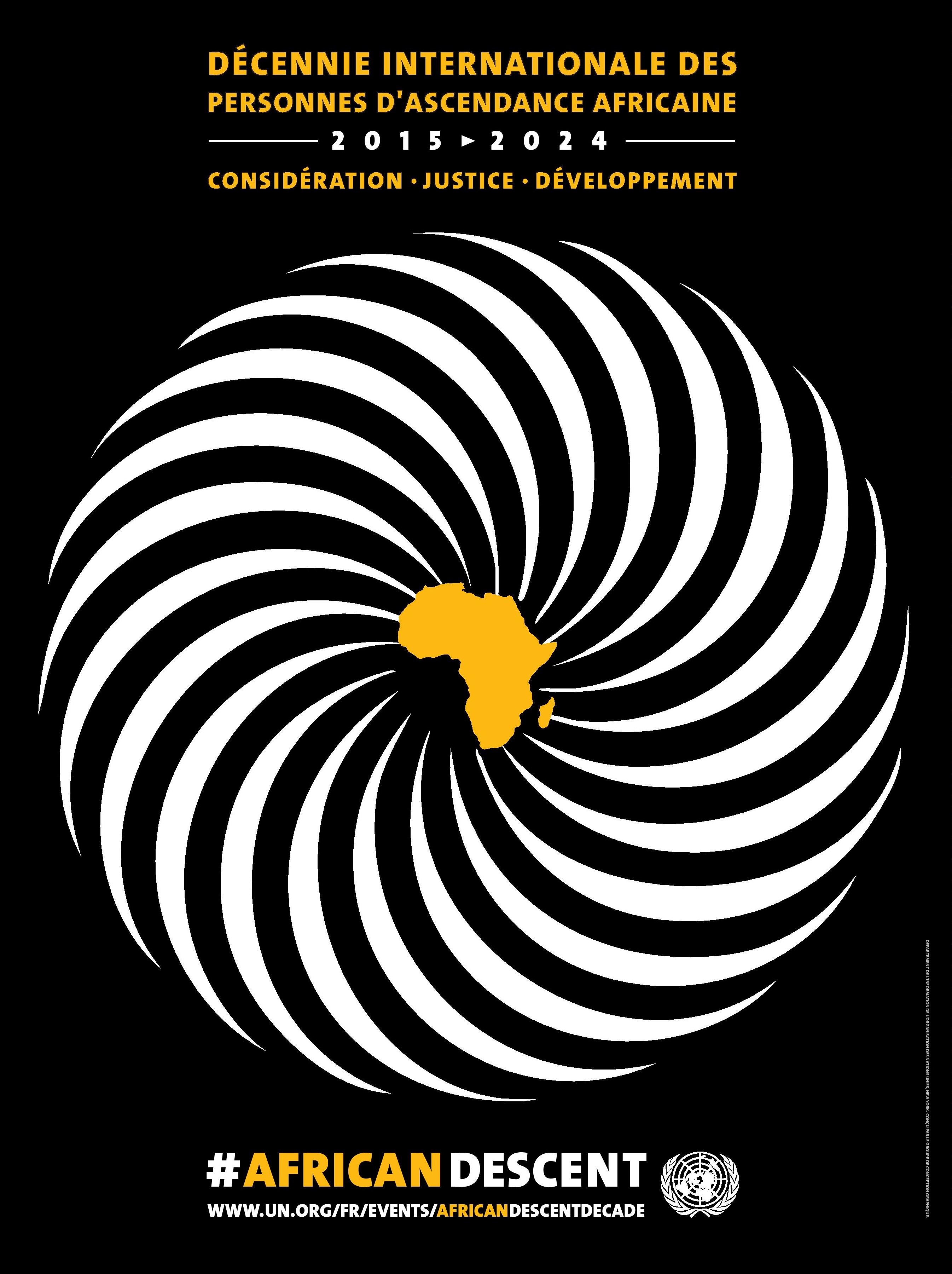 Affiche de la Décennie internationale des personnes d'ascendance africaine