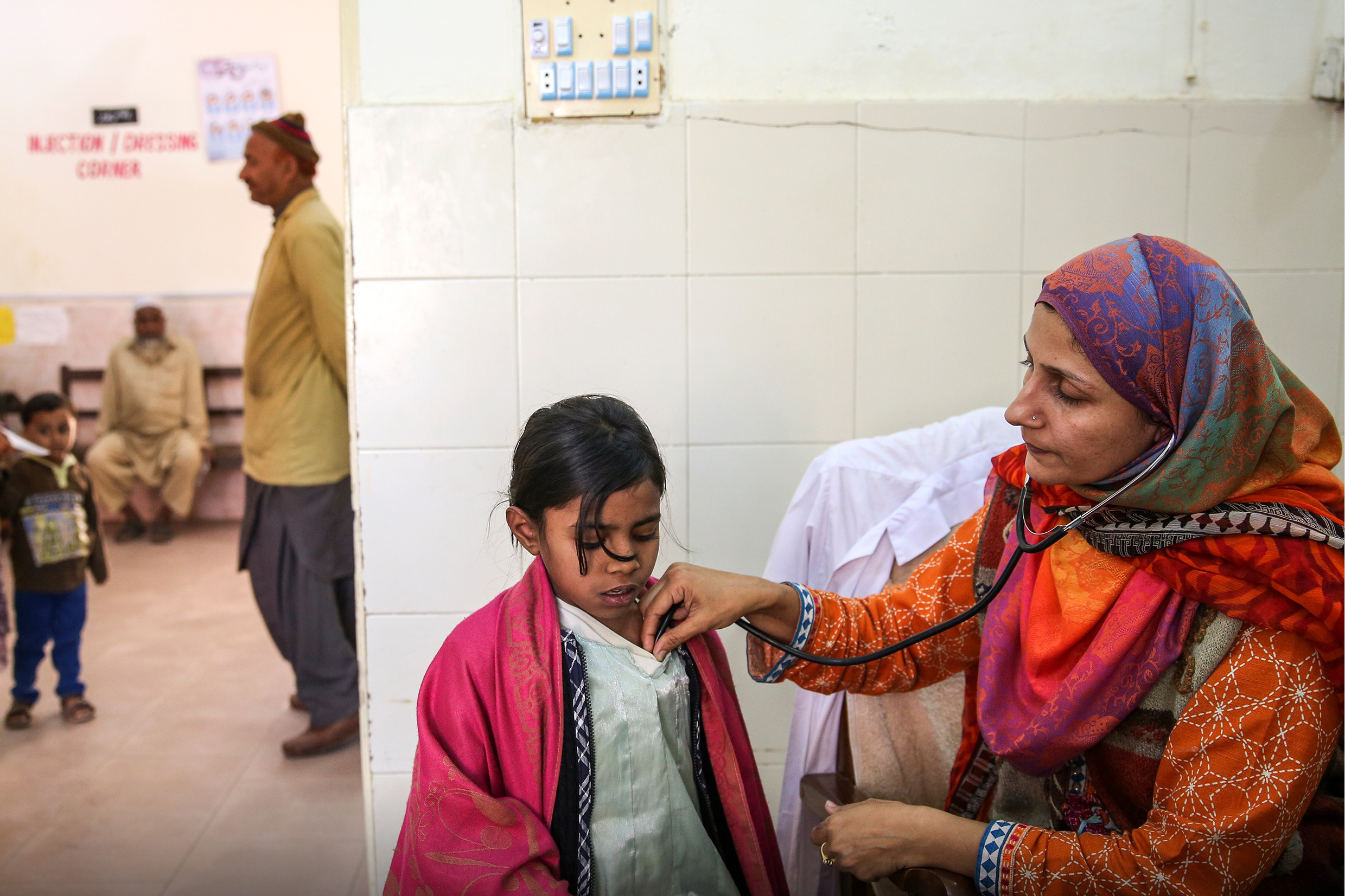 Girl visiting pediatrician