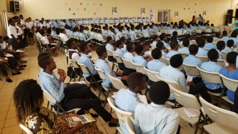 Students participate in a commemorative event held in Yaoundé 