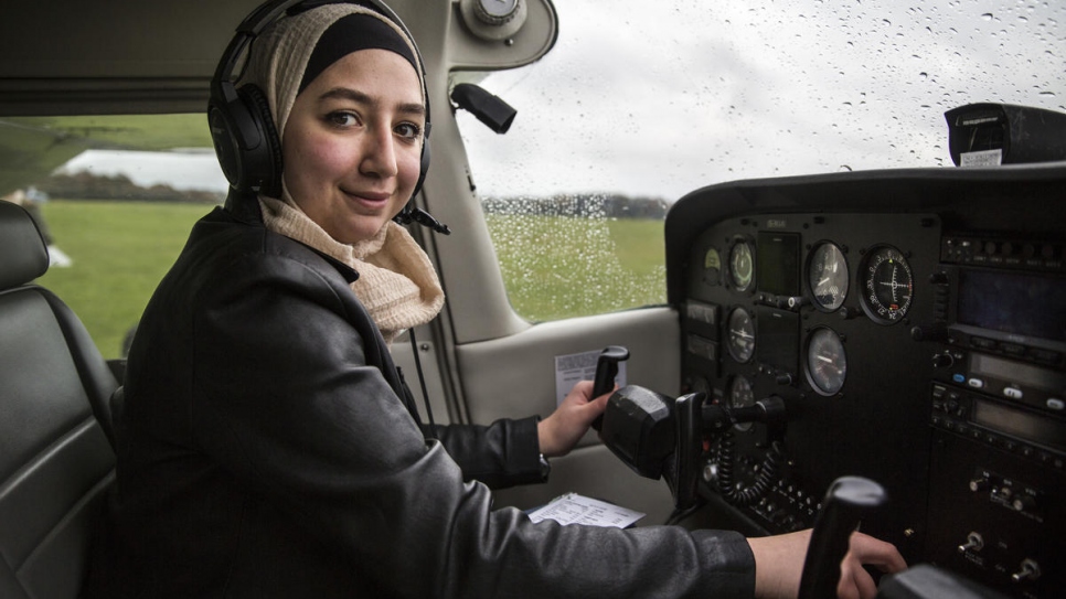 Maya Ghazal after her first solo flight