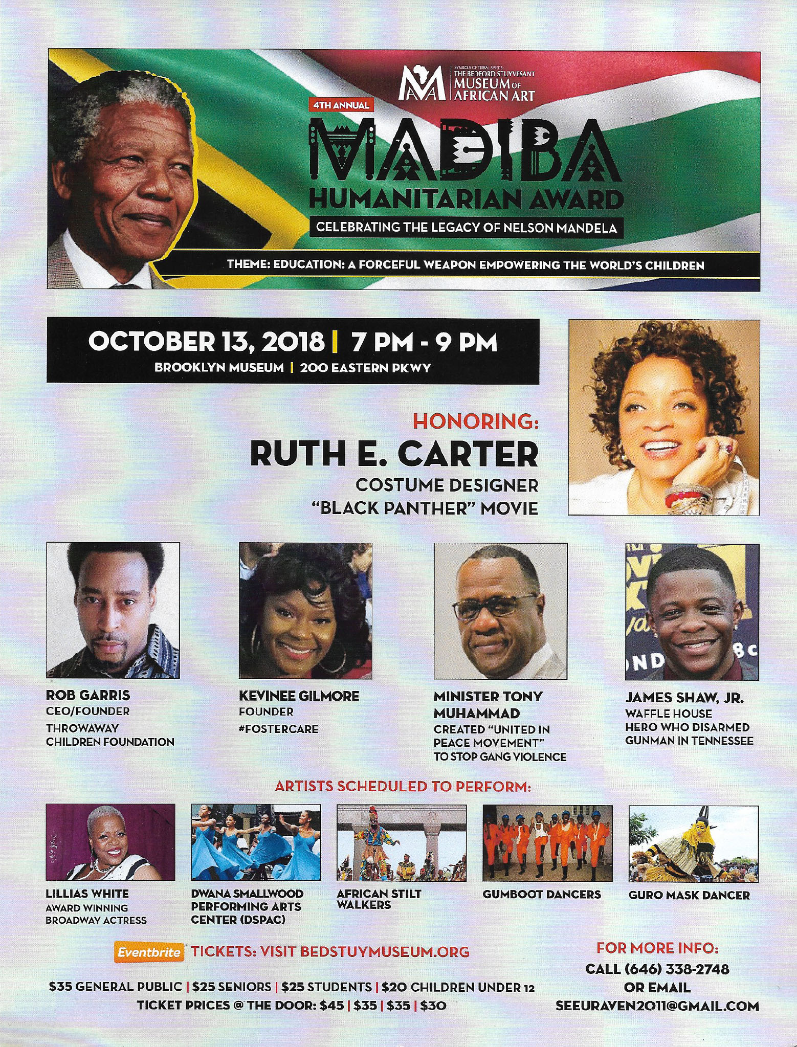 Mandela award ceremony flyer