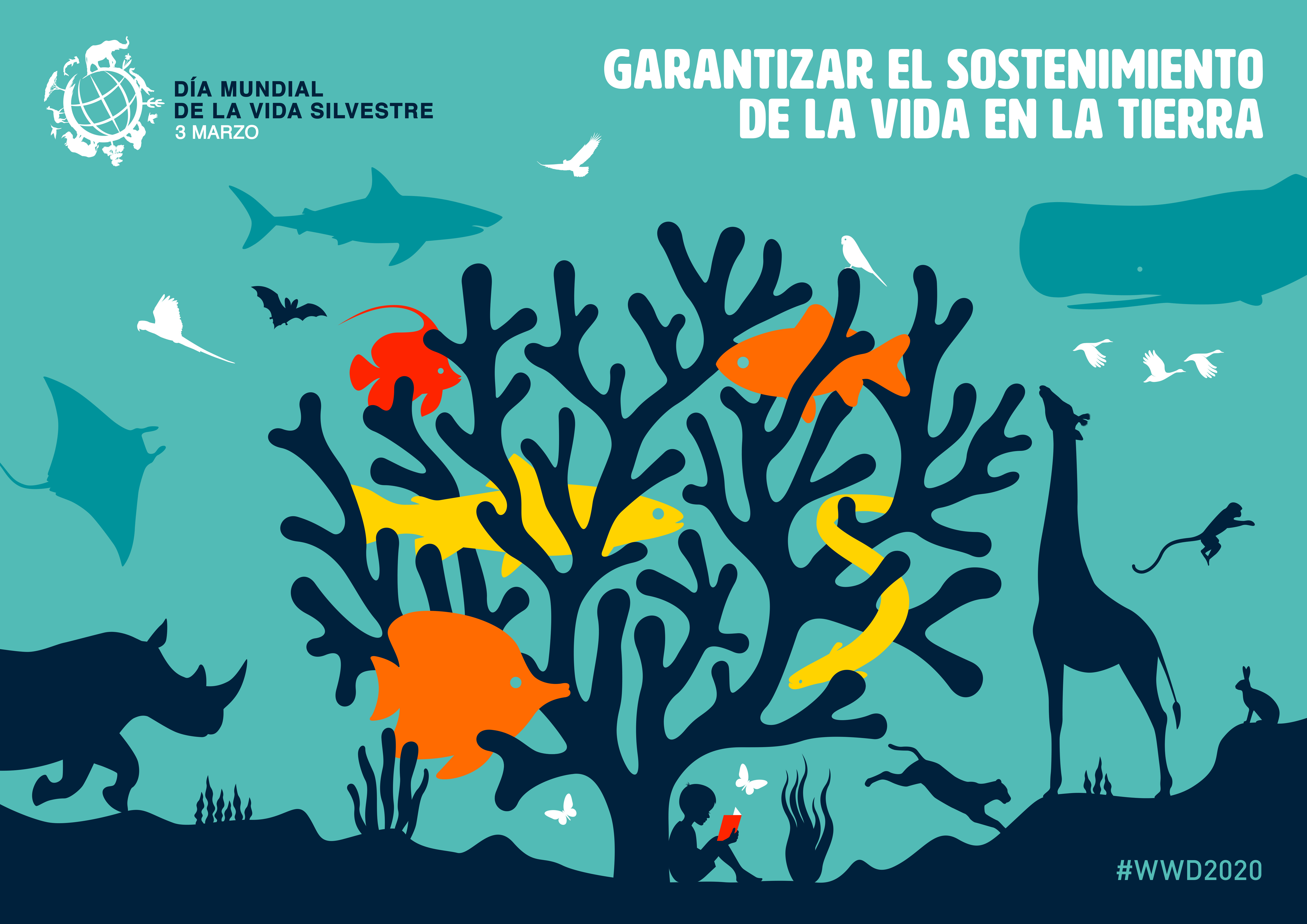 Illustration for the official posters for the celebration of World Wildlife Day 2020. 