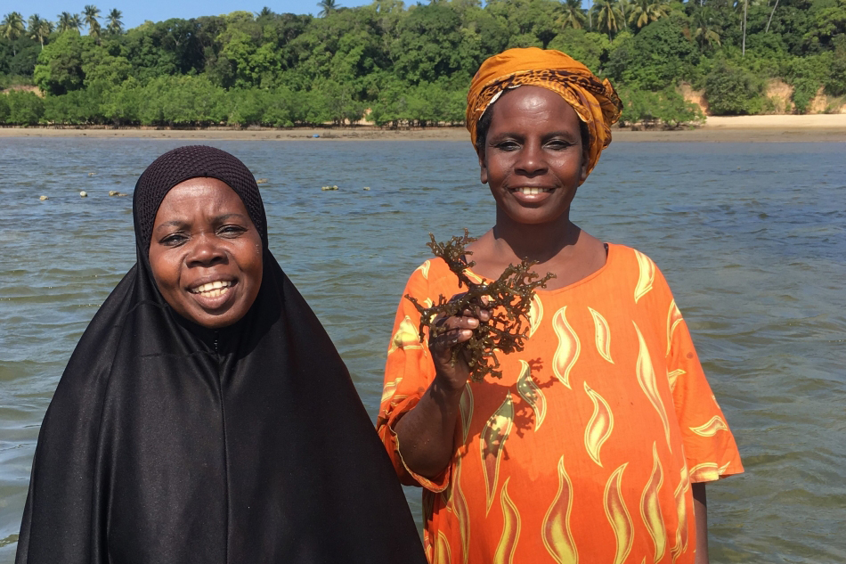 women with sea cucumber