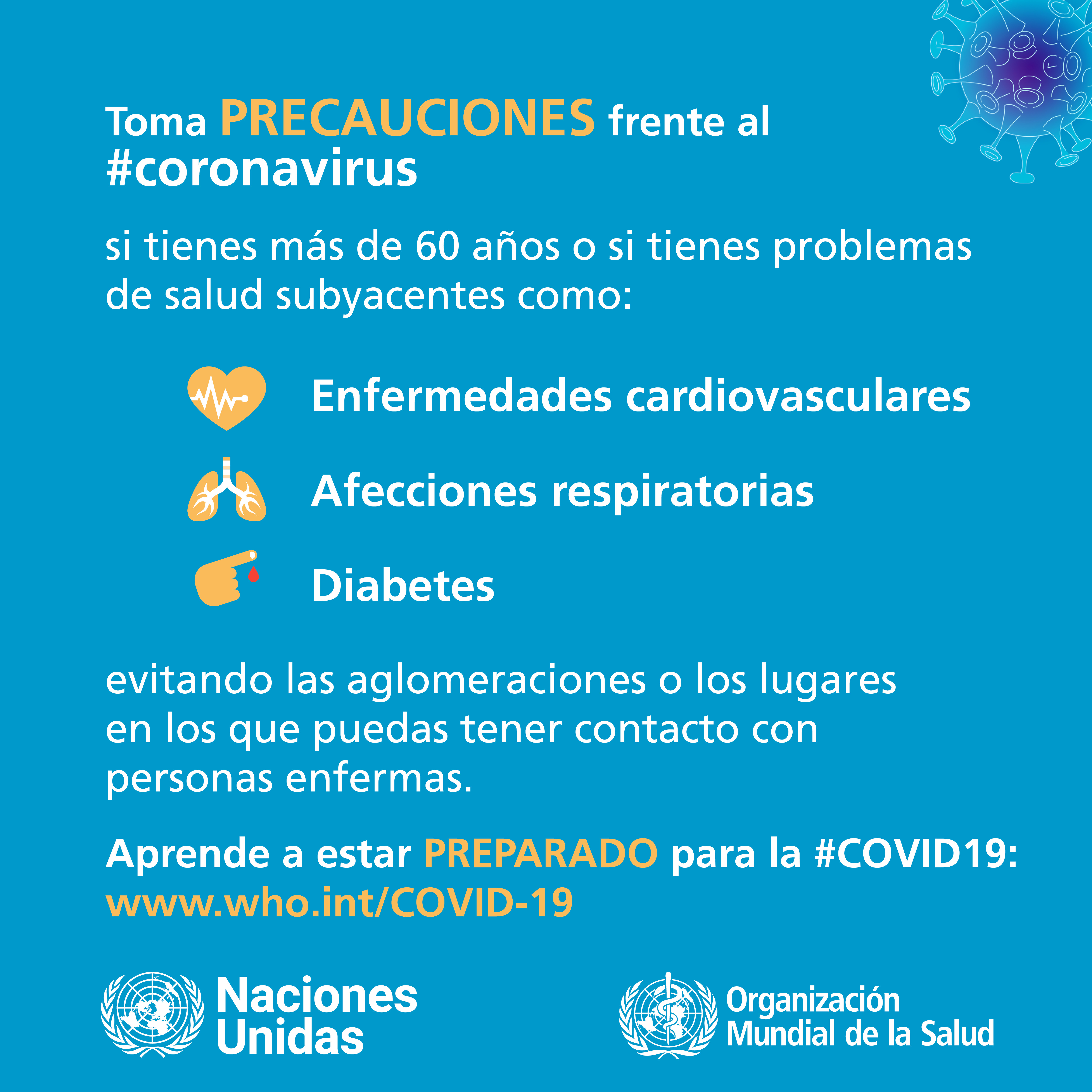 Poster con precauciones acerca del coronavirus