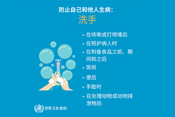 WHO hand washing poster in Chinese