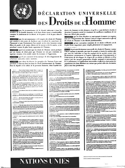 Affiche de la Déclaration universelle des droits de l'homme
