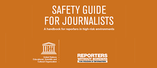 Cover image of the publication: Safety guide for journalists