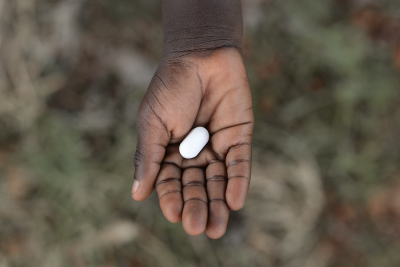 pill in palm of hand