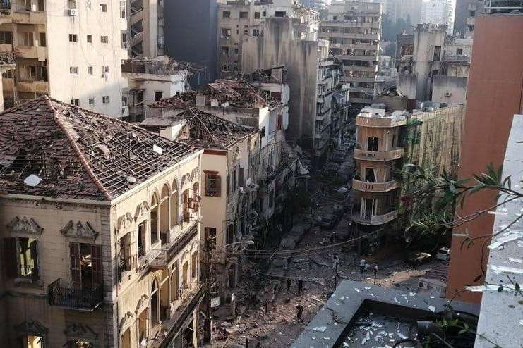destruction in Beirut 