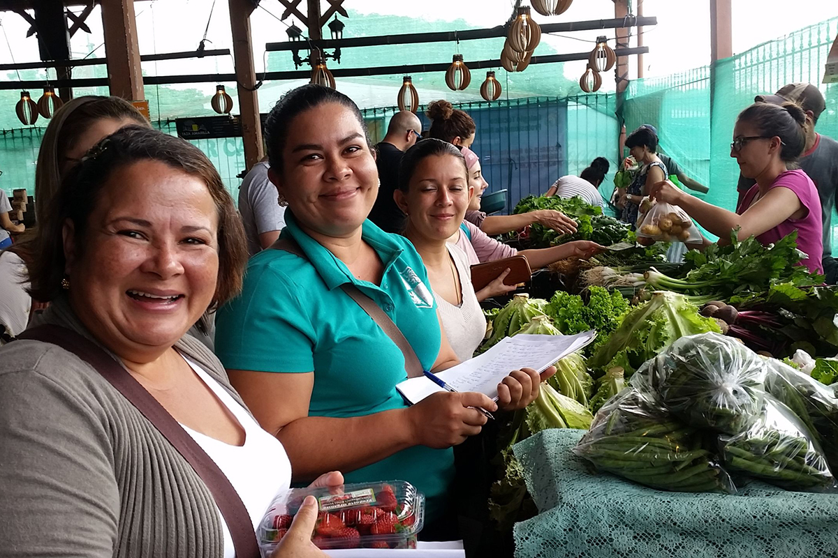 women at market