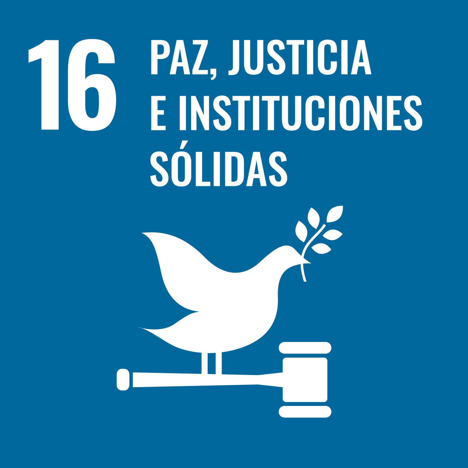 Logo del Objetivo 16 Paz, justicia e instituciones sólidas