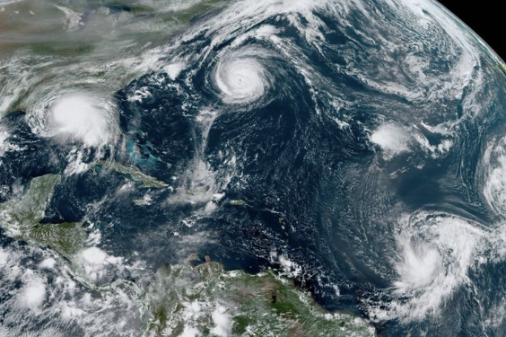 satellite view of hurricane