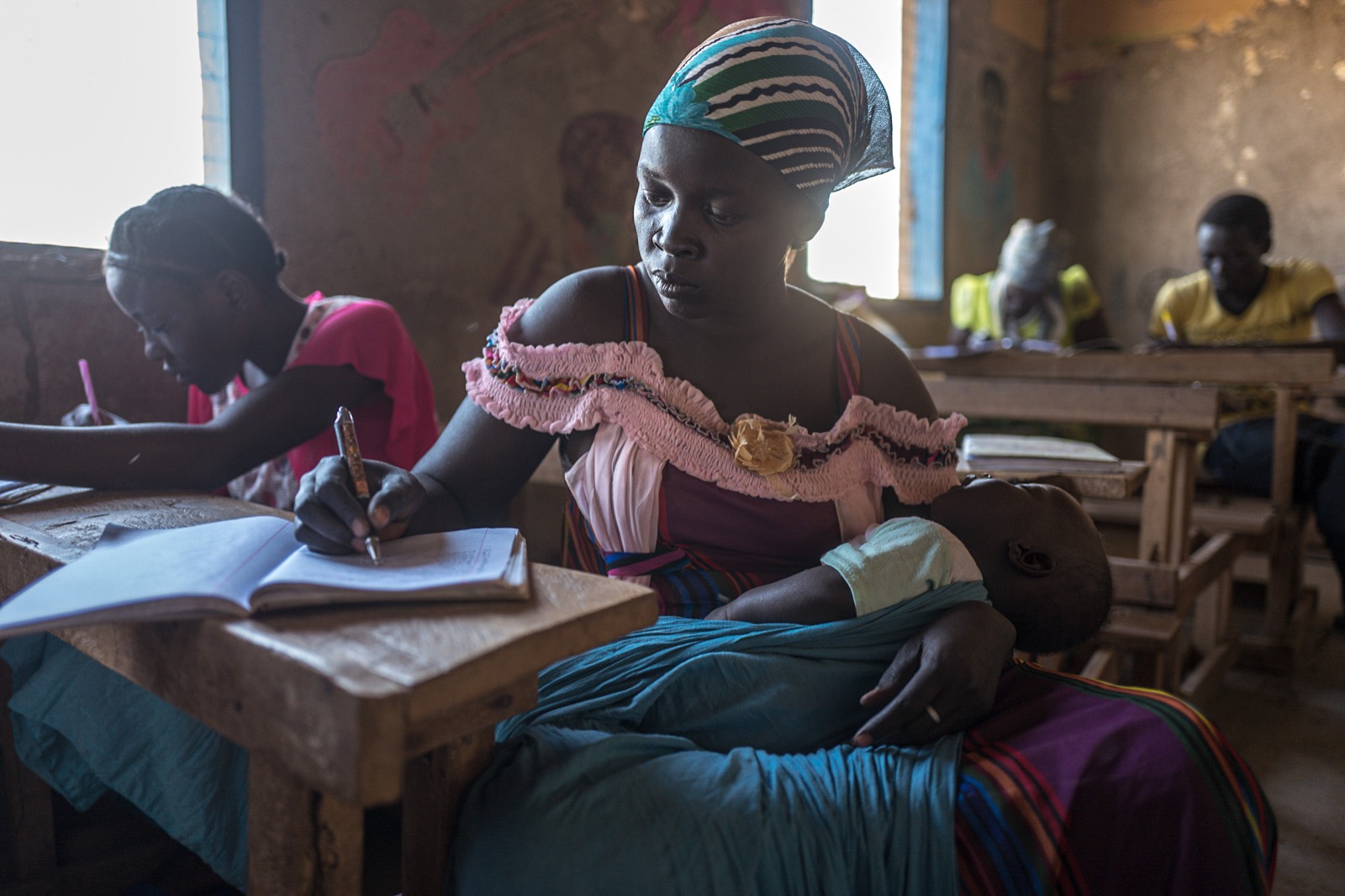 class in refugee camp