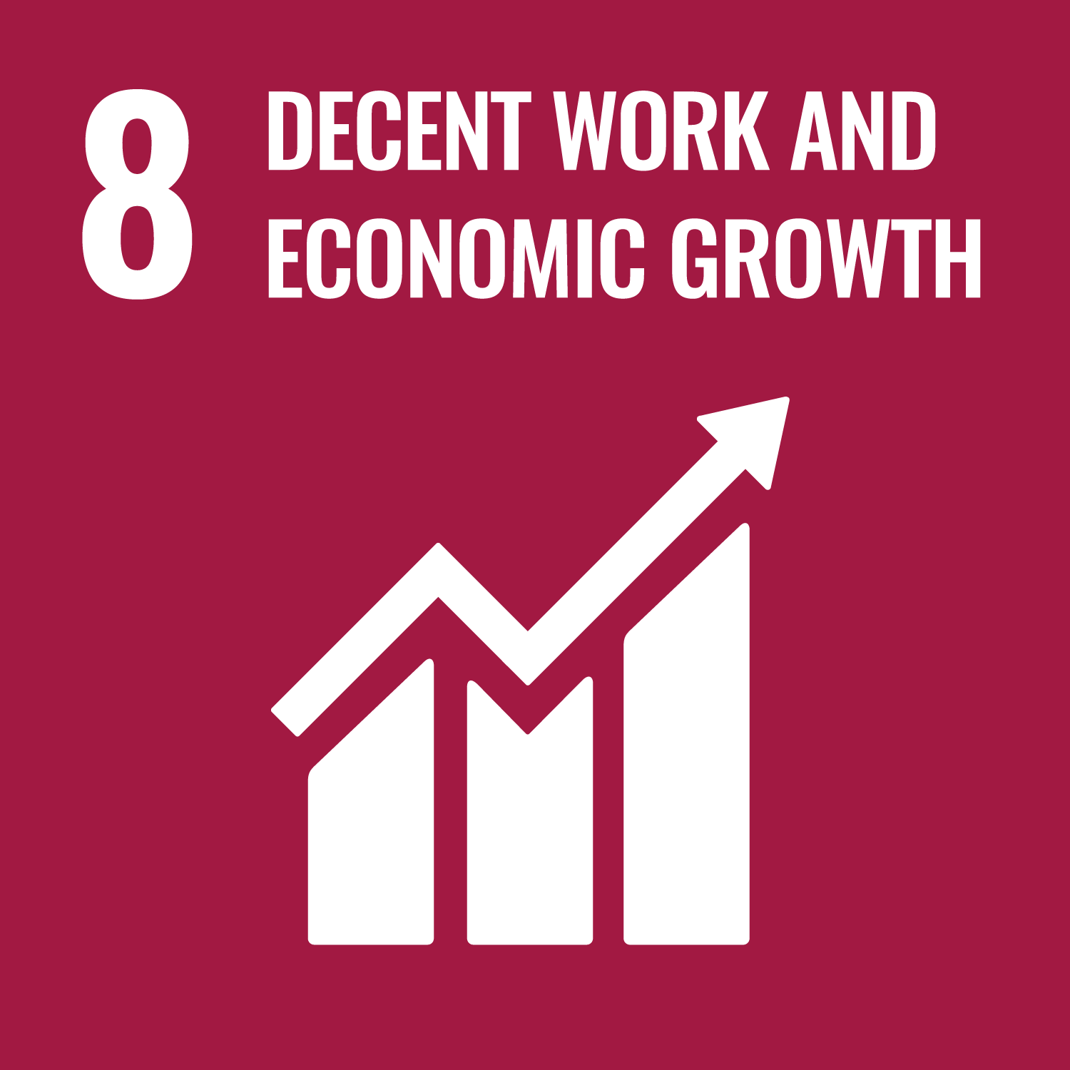 Goal 8 logo: Decent work and economic growth