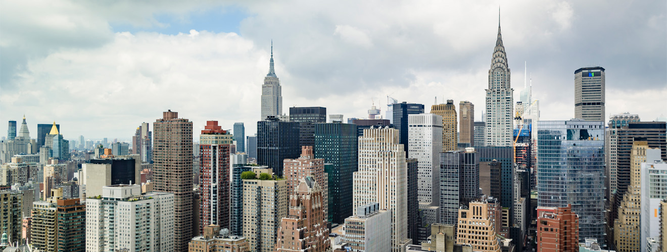A view of the Manhattan skyline 