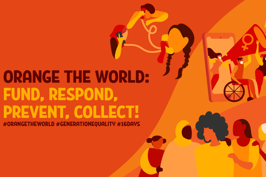 Poster of the Orange the World campaign.