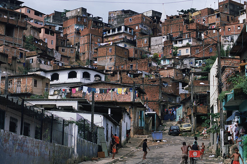 Entrance to a shanty town. 