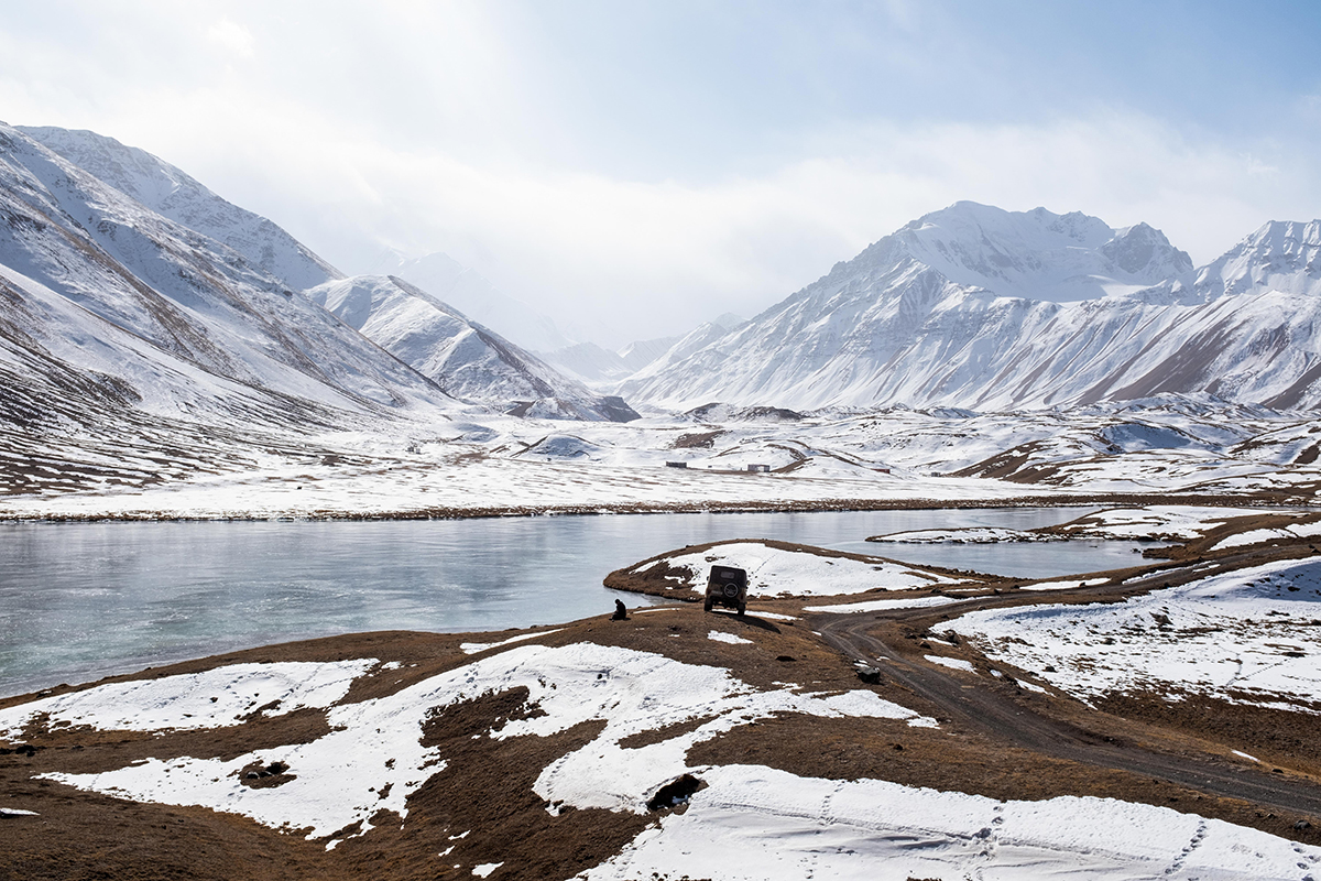 Tulpar-Kel lake, next to a tourist yurt camp