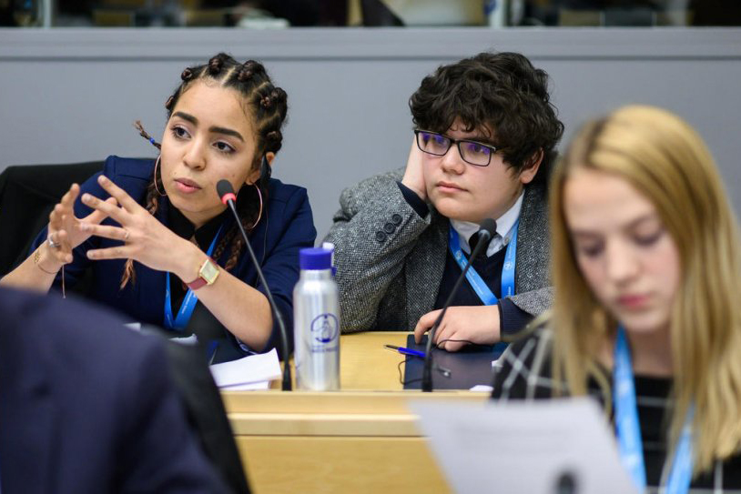 Students discuss ideas to help refugees