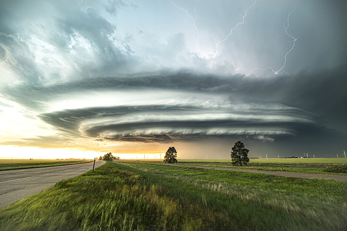 circular clouds in open field